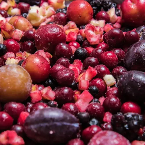 Frozen compote mix